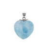 Zawieszka - larimar serce w srebrze rodowanym