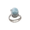 Pierścionek regulowany - owalny Larimar w srebrze rodowanym