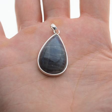 Zawieszka srebrna z labradorytem - łza