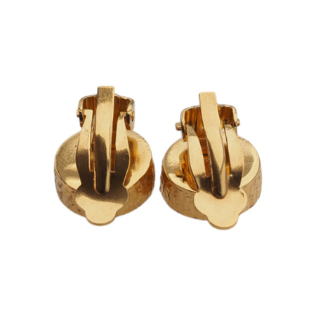 Klipsy - Perły białe koło 10 mm w złoconym srebrze młotkowanym