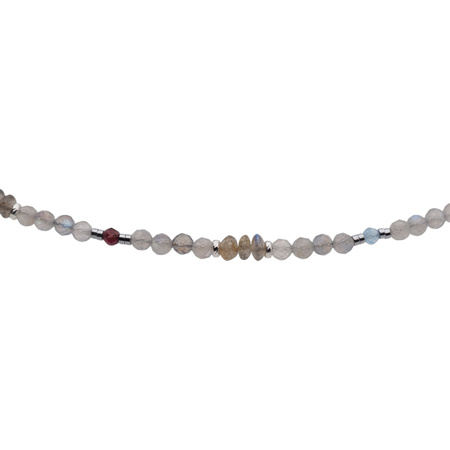 Naszyjnik z zawieszką - Labradoryt i srebro