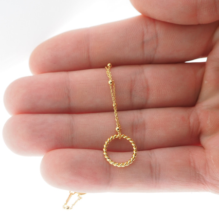 Naszyjnik z wisiorkiem w kształcie kółka -  srebro złocone