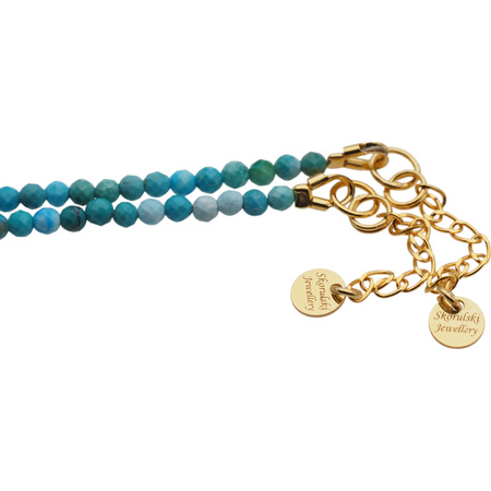 Naszyjnik - turkus, onyks, cytryn, hematyt i srebro złocone