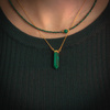 Naszyjnik regulowany - Malachit fasetowany i srebro złocone