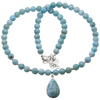 Naszyjnik z zawieszką - Larimar i srebro