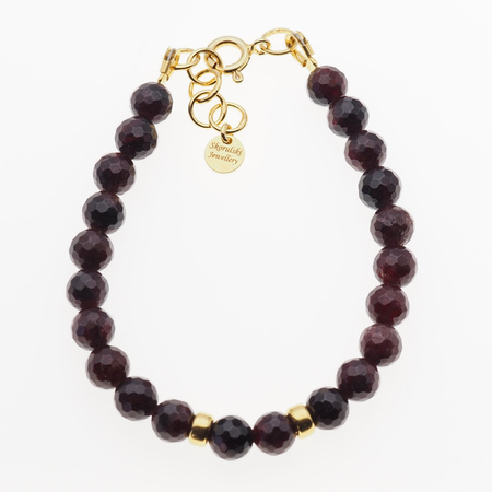 Bransoletka z granatem – kamień siły i energii | Srebro złocone 925