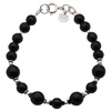 Bransoletka - Turmalin czarny, Hematyt i srebro