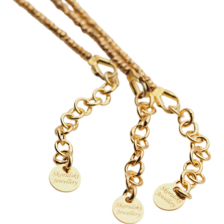 Bransoletka urodzeniowa styczeń - granat, złoty hematyt i srebro złocone