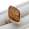 Pierścionek regulowany - Koniakowy Bursztyn w srebrze
