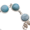 Bransoletka regulowana - Larimar koło w srebrze