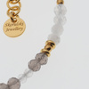 Bransoletka - Kwarc Dymny, Kamień Księżycowy, mix kamieni i srebro złocone