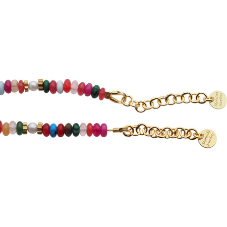 Bransoletka - Mix kamieni i srebro złocone