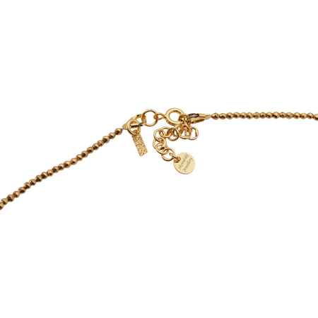 Naszyjnik urodzeniowy wrzesień - szafir, złoty hematyt i srebro złocone