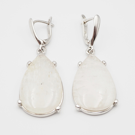 Kolczyki z morganitami w srebrze rodowanym