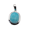 Zawieszka - Amazonit owalny 15x12mm w srebrze rodowanym