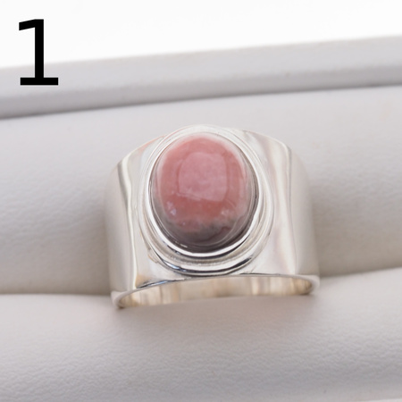 Pierścionek sygnet- Rodochrozyt owalny i srebro (różne kamienie do wyboru)
