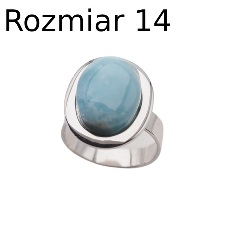 Pierścionek regulowany z owalnym Larimarem w srebrze rodowanym