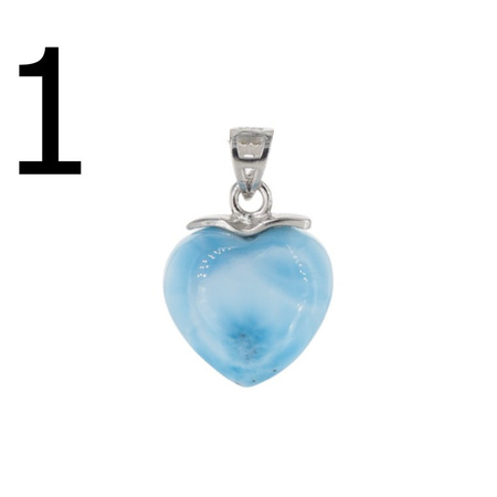 Zawieszka - larimar serce w srebrze rodowanym