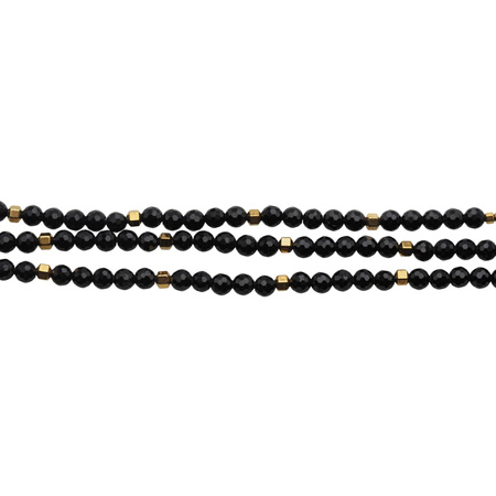 Naszyjnik mix - Turmalin, Szmaragd i srebro złocone