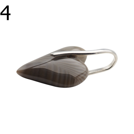 Zawieszka serce - Krzemień Pasiasty i srebro