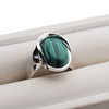 Pierścionek regulowany z owalnym Malachitem w srebrze oksydowanym