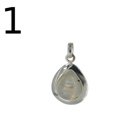 Zawieszka - Kamień Księżycowy łza w srebrze