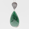 Srebrna zawieszka z naturalnym malachitem – łezka 18×13 mm