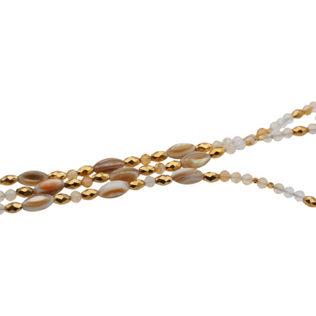 Bransoletka - Muszla, Cytryn, Hematyt złoty i srebro złocone