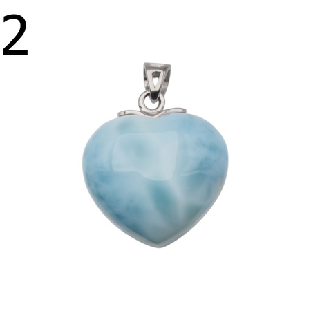 Zawieszka - larimar serce w srebrze rodowanym