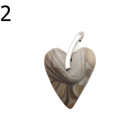 Zawieszka serce - Krzemień Pasiasty i srebro