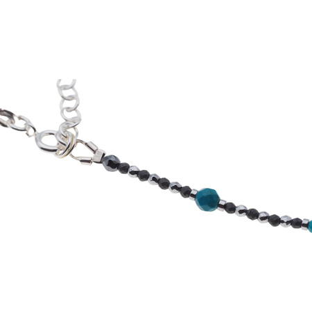 Naszyjnik regulowany - Turkus, Hematyt i srebro
