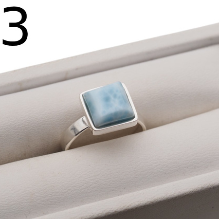 Pierścionek - prostokątny Larimar w srebrze