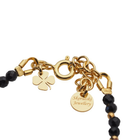 Bransoletka znak zodiaku panna - mix kamieni i srebro złocone