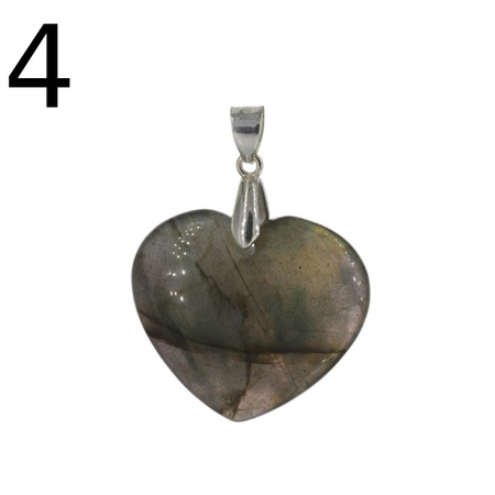 Zawieszka - Labradoryt serce w srebrze