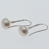 Kolczyki trąbki - białe, okrągłe Perły w srebrze