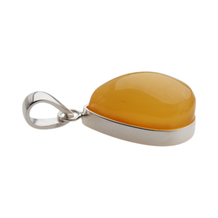 Zawieszka - Bursztyn mleczny łza w srebrze