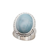 Pierścionek regulowany - owalny Larimar w srebrze