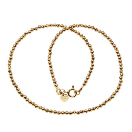 Naszyjnik - złoty, cięty Hematyt i srebro złocone