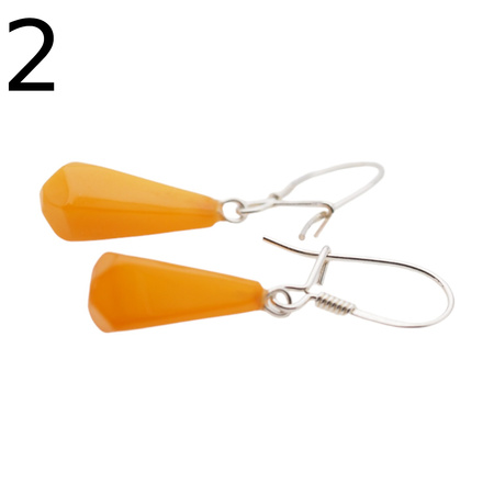 Kolczyki - mleczny Bursztyn stożki i srebro