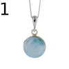 Naszyjnik - larimar okrągły 13 mm w srebrze