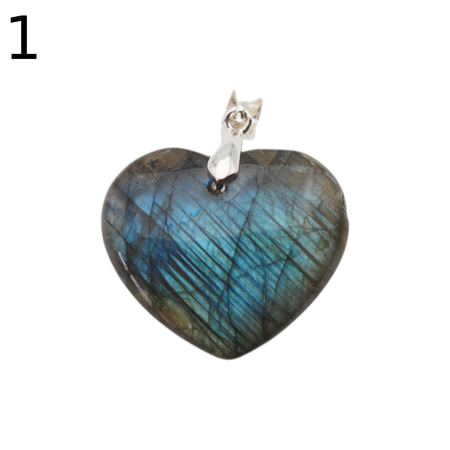 Zawieszka - Labradoryt serce w srebrze