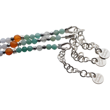 Bransoletka znak zodiaku rak - mix kamieni i srebro