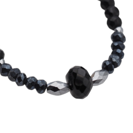 Naszyjnik - Spinel, Turmalin, Perły, Hematyt i srebro