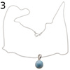 Naszyjnik - larimar okrągły 10 mm w srebrze