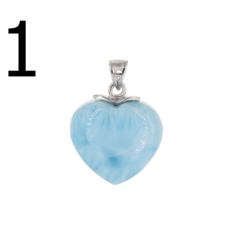 Zawieszka - larimar serce w srebrze rodowanym