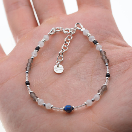 Bransoletka znak zodiaku Koziorożec - mix kamieni i srebro