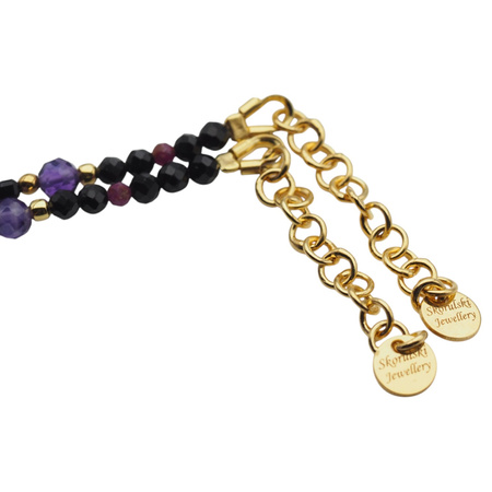 Bransoletka znak zodiaku baran - mix kamieni i srebro złocone