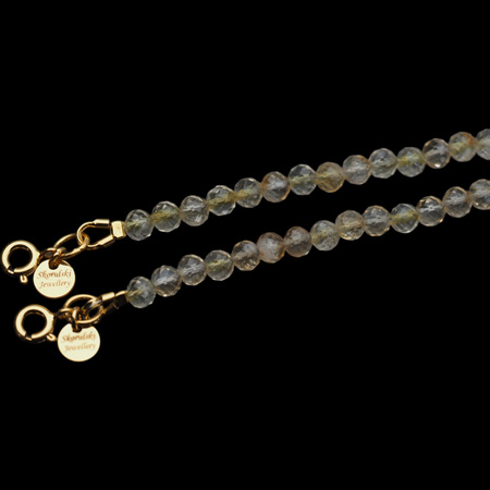 Bransoletka - Cytryn kulki i srebro złocone