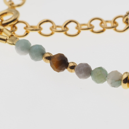 Bransoletka znak zodiaku rak - mix kamieni i srebro złocone