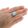 Pierścionek - owalny Larimar 17x11 mm w srebrze
